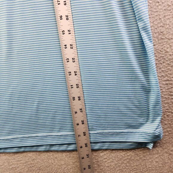 Straight Down Shirt Mens L Blue Striped Golf Performance Polo Ultralightweight - Picture 10 of 12